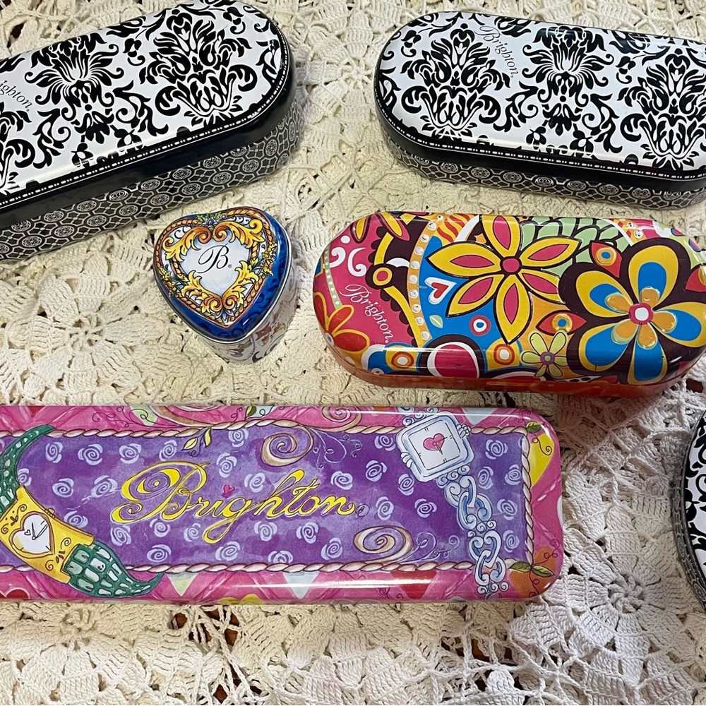 Six EMPTY Brighton cases—sunglasses, jewelry, watch, ring